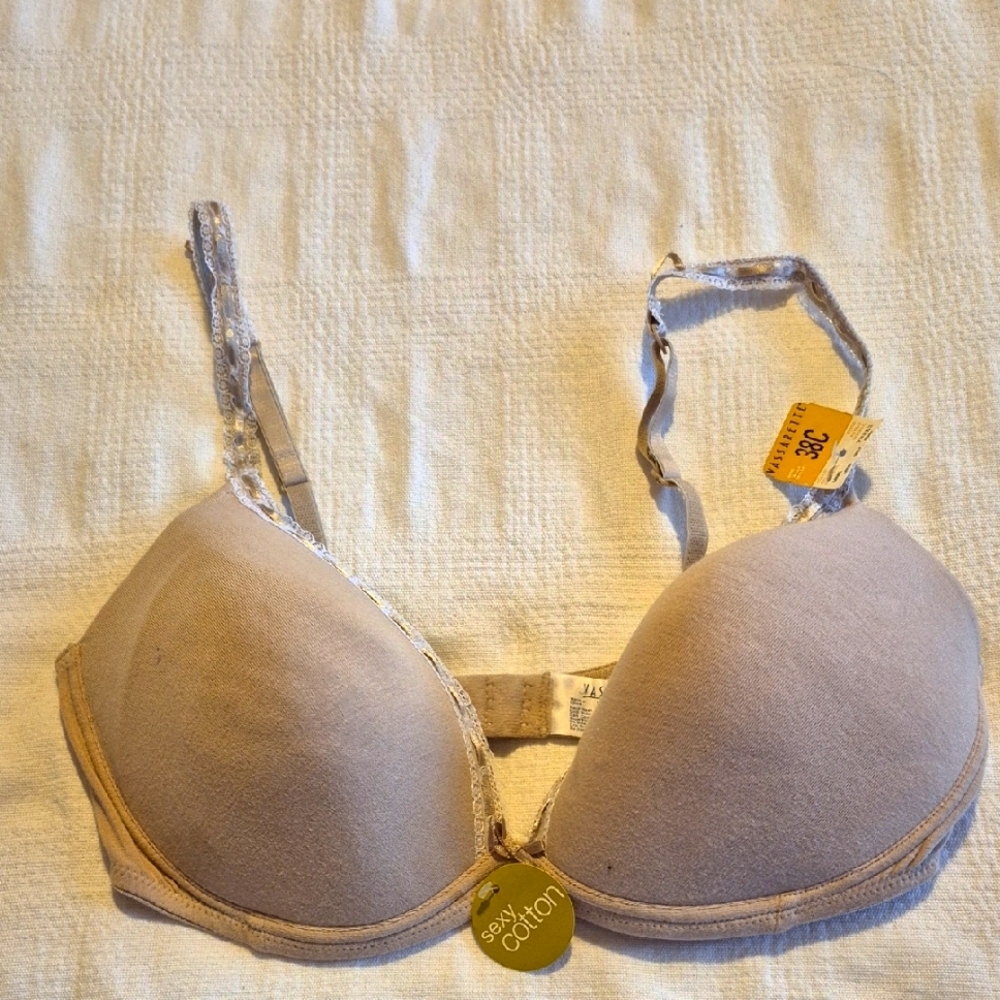 Vasarette beige 38C sexy cotton bra NWT